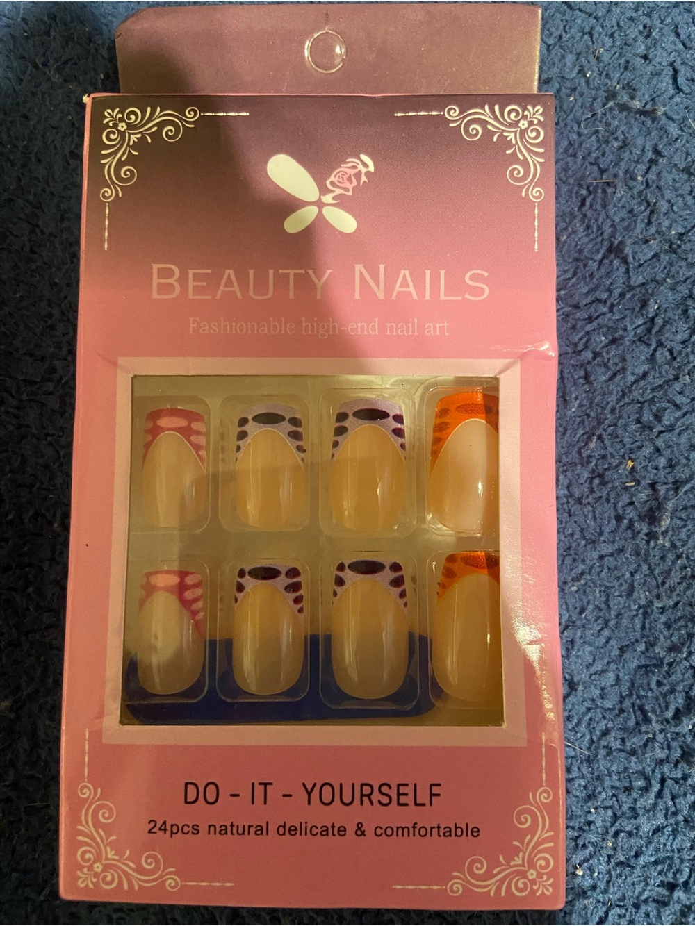 Pink & Purple French Tip Press-On Nail Set